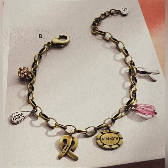 Silpada NWT Sterling Brass Breast Cancer Awareness PINK OUT LOUD Bracelet - Picture 7 of 7